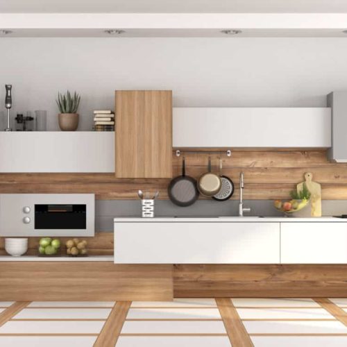 Front view of modern kitchen