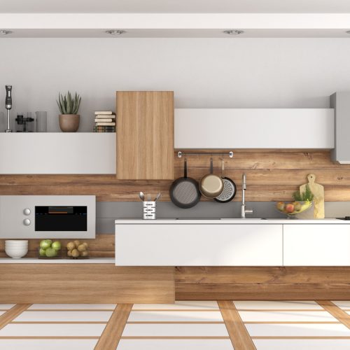 Front view of modern kitchen