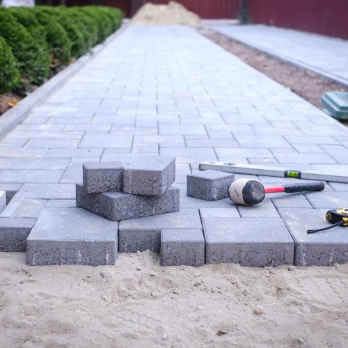 Paving stones pathway paving background