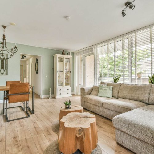 Sunlit room in contemporary house